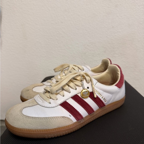 adidas Shoes - Adidas Sporty & Rich White and Red Sambas women’s 6.5